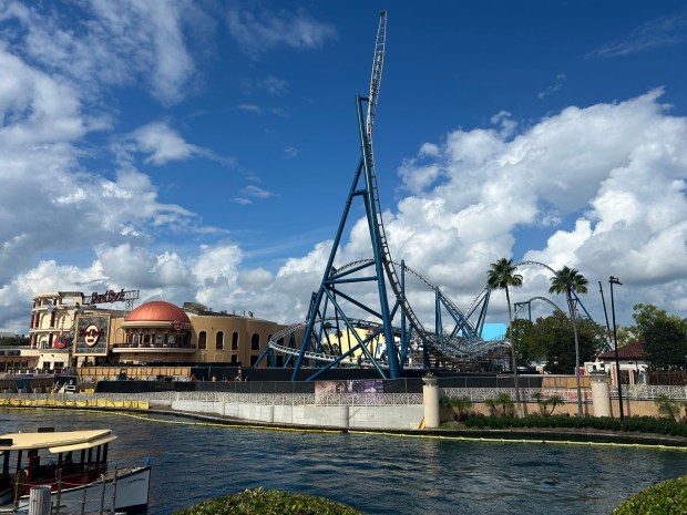 Scenes from the construction of Fast & Furious: Hollywood Drift roller coaster at Universal Studios Florida theme park. Photos taken September 2026. (Dewayne Bevil/Orlando Sentinel)