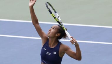 Leylah Fernandez in action ahead of the WTA Jiangxi Open.