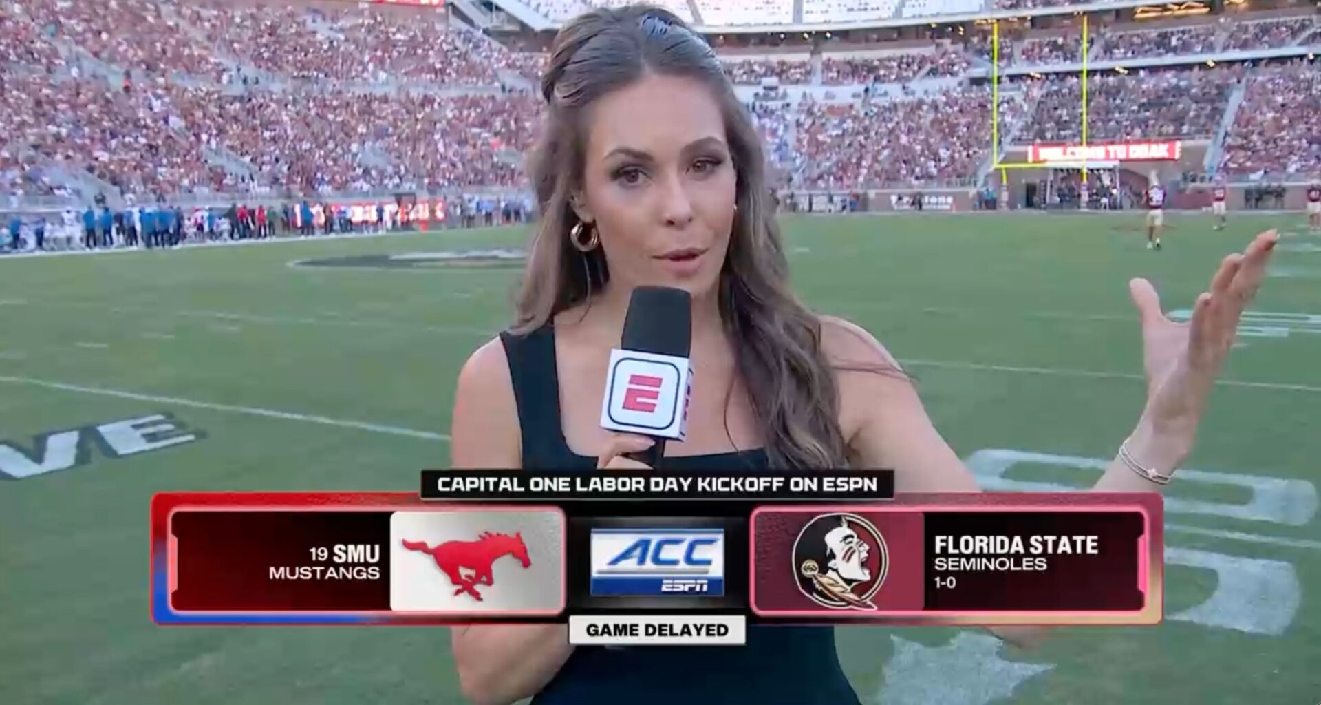 ESPN navigates power outage delaying Florida State-SMU kickoff