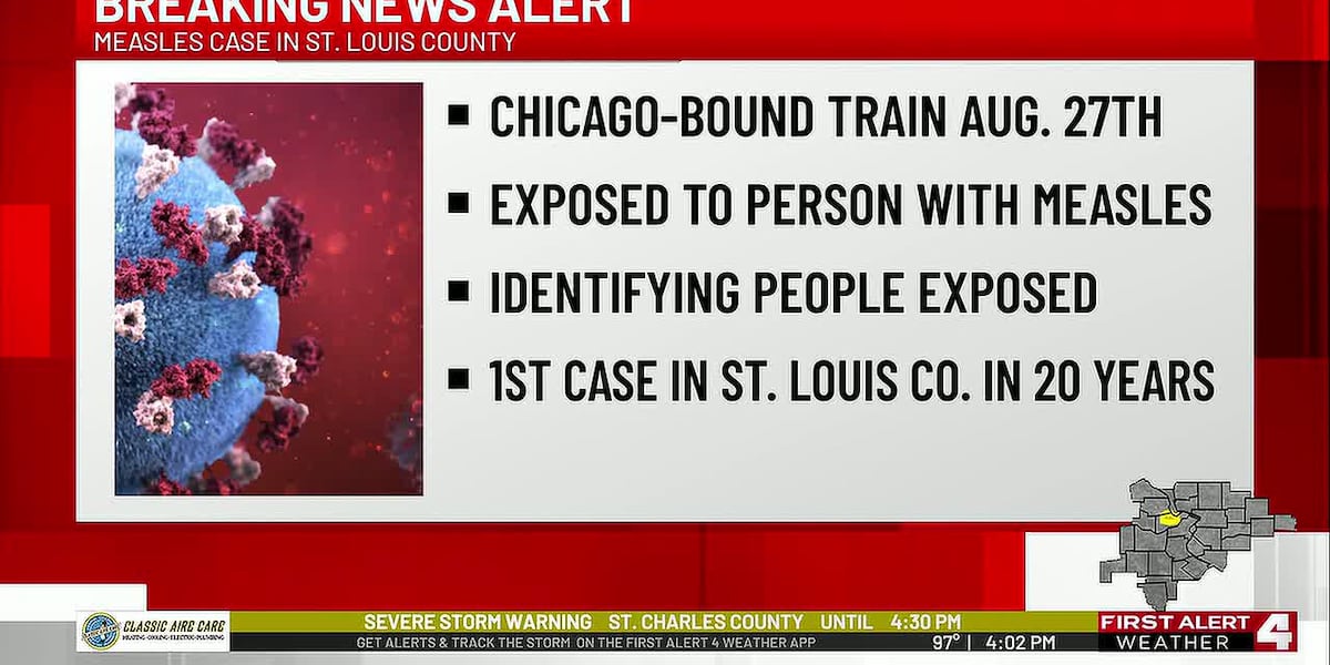 St. Louis County resident diagnosed with measles, 1st case in 20 years