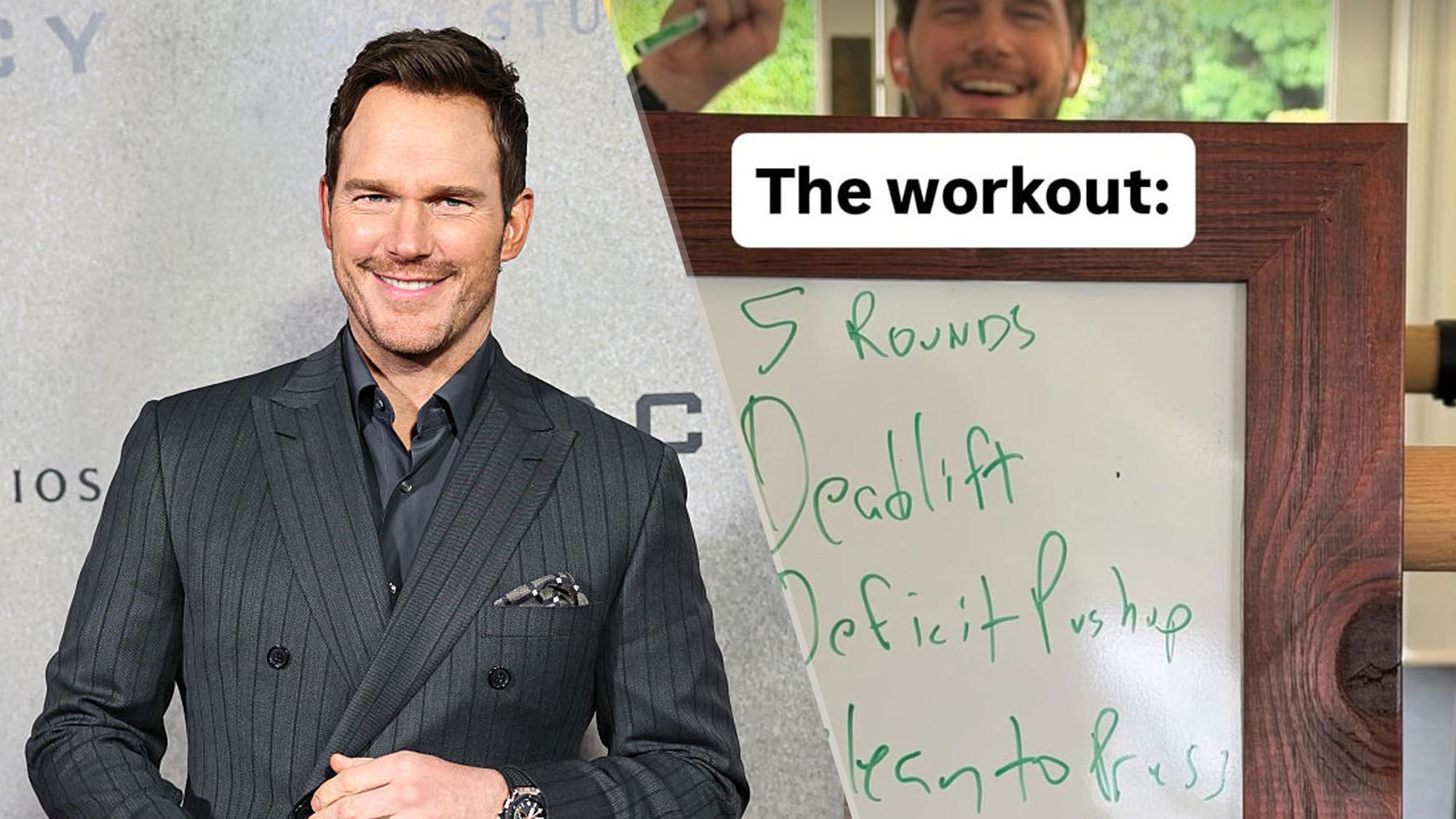 a photo of Chris Pratt and his workout