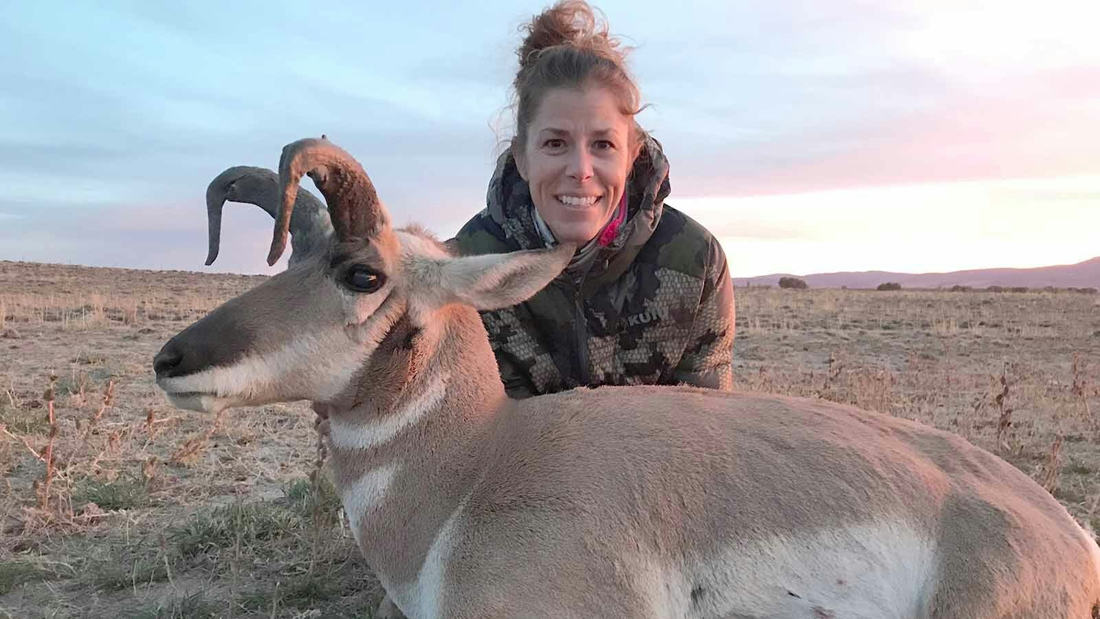 Deb Tonsager-Burke likes hunting strange-looking pronghorn and shot this one in 2018. 