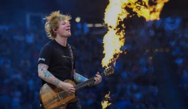 Ed Sheeran performed at Gillette Stadium in 2023.