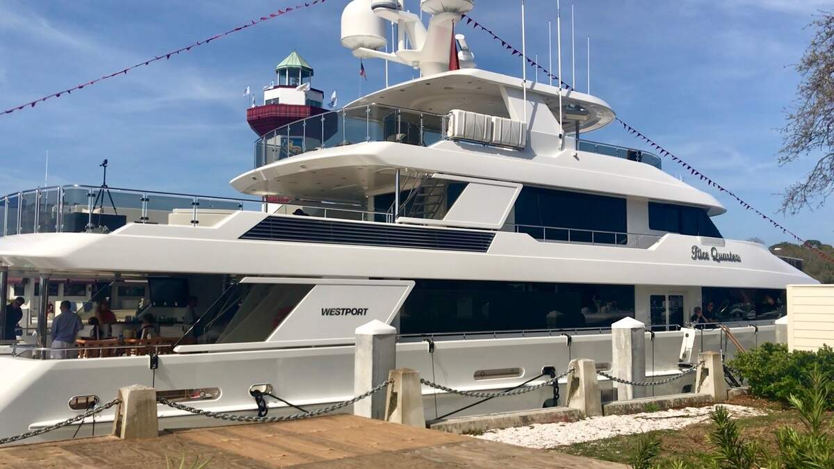 Joe Rice owns the biggest yacht in Harbour town, Rice Quarters, at the RBC Heritage presented by Boeing April 9-15, 2018.