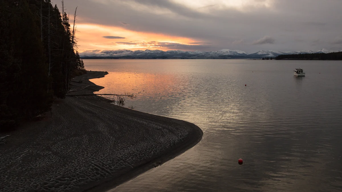 Yellowstone Lake at sunrise