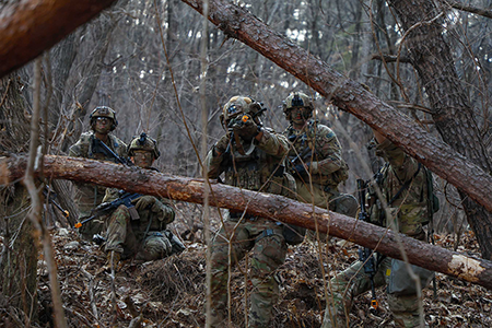 Soldiers guard their positions during the U.S.-South Korean military exercises known as Freedom Shield at Rodriguez Live Fire Complex, South Korea, in March 2026. The exercises are meant to underscore the allies’ unshakable bond, but when the annual August drills were about to start, U.S. President Donald Trump curtailed them because of the message they send to North Korea. (Photo by South Korean Army Sgt. Jaeyoon Lee)
