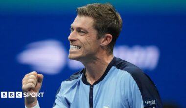 Great Britain's Neal Skupski celebrates after he and partner Christian Harrison (not in picture) reach men's doubles final at 2026 US Open