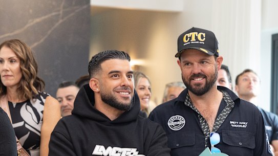 Adrian Portelli (left) at The Block’s 2024 season finale auction.