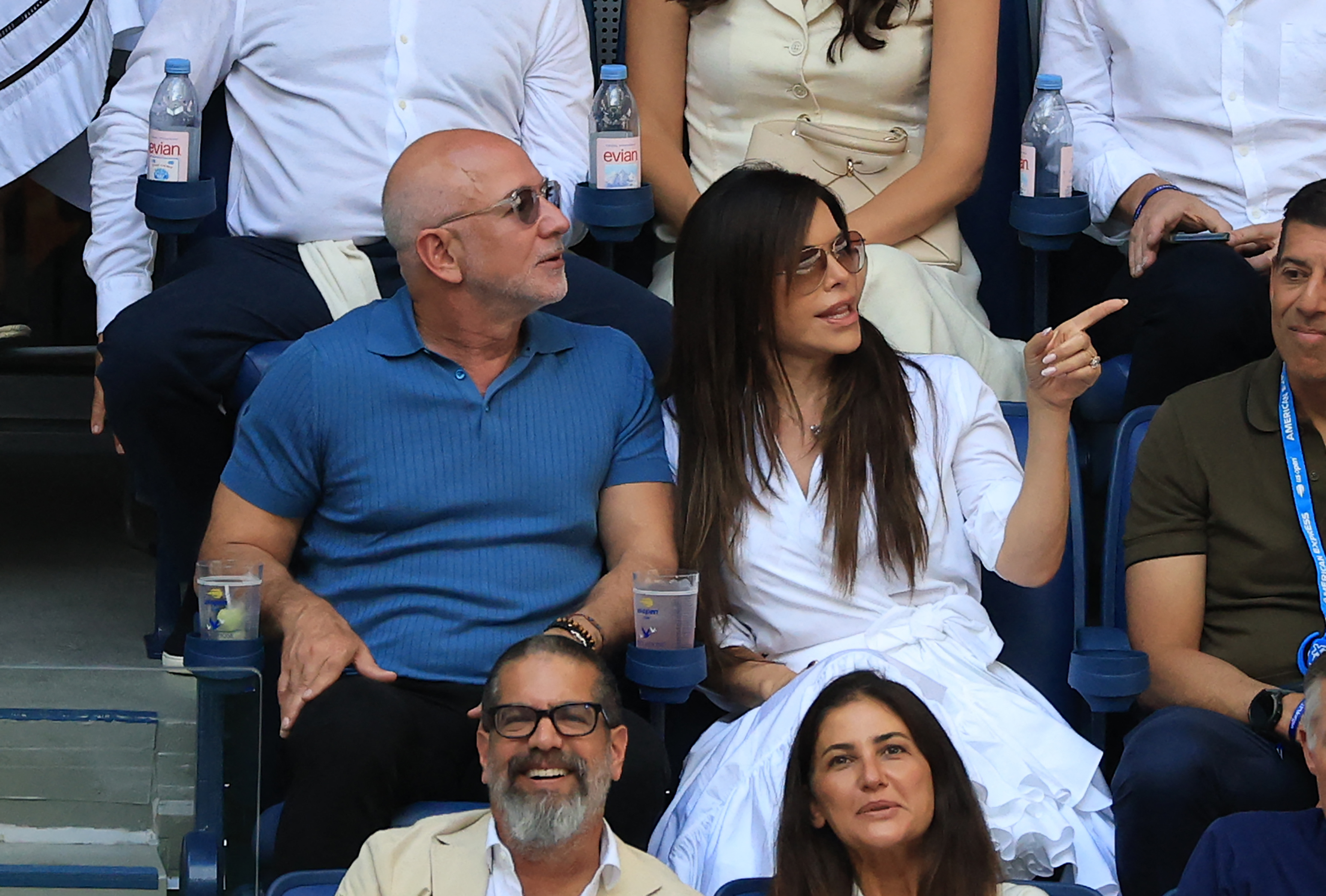 Jeff Bezos and Lauren Sanchez attend the US Open men's singles final.