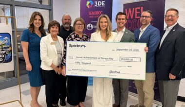 Check presentation for $50,000 to Junior Achievement of Tampa Bay.