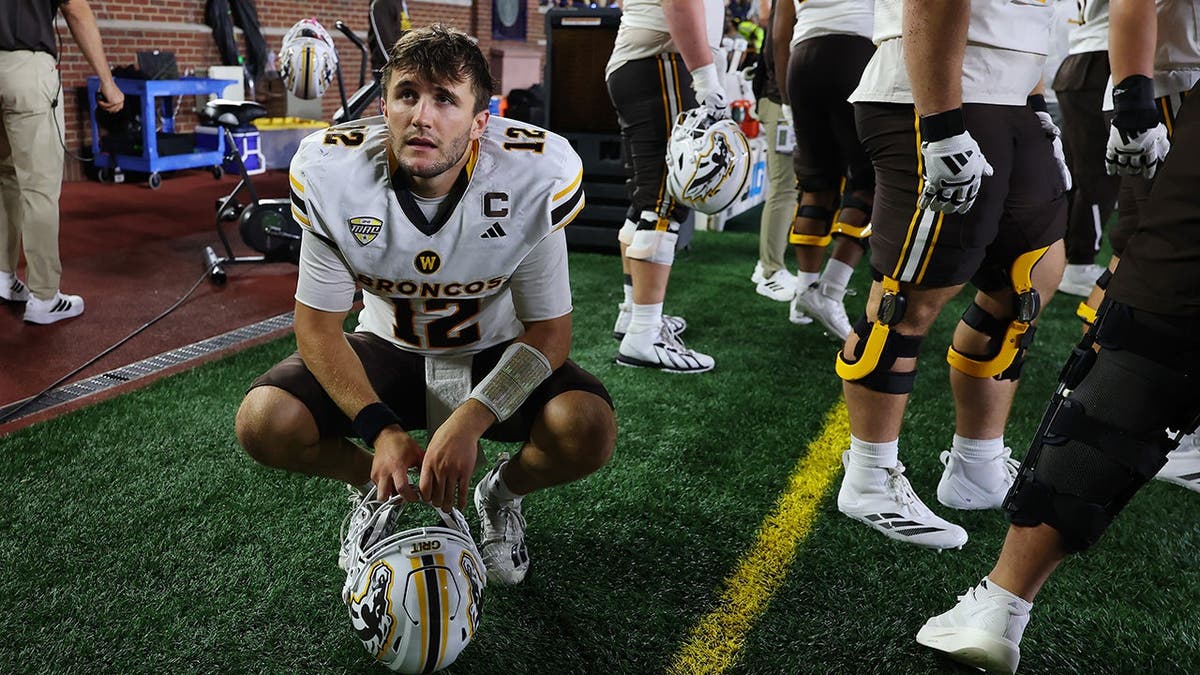 Broc Lowry of Western Michigan looks on during the final seconds of a game against Michigan.