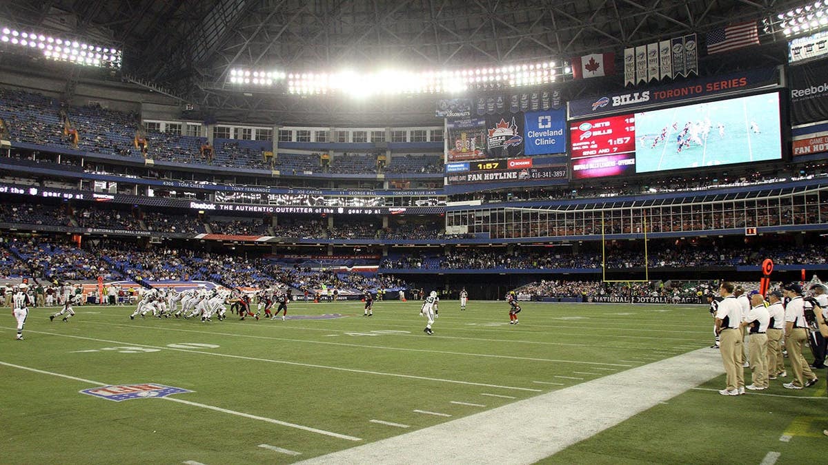 Buffalo Bills and New York Jets play during an NFL game at Rogers Centre in Toronto.