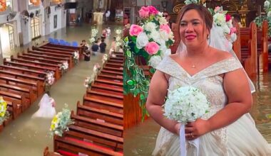 Watch: Couple weds waist-deep in floodwaters after heavy rains flood church