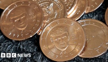 Trump $1 coin makes him first living president on US currency in a century - BBC