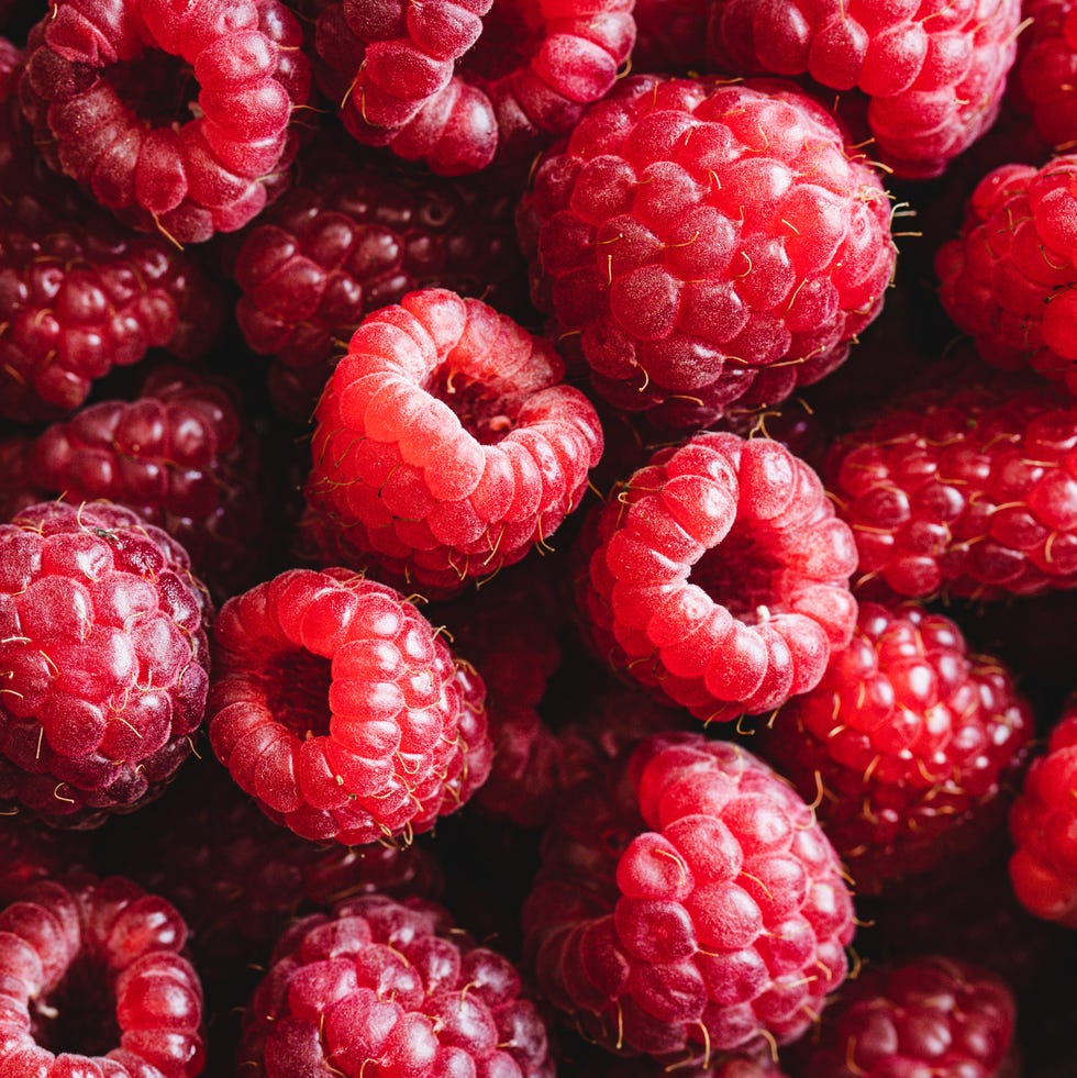 Collection of fresh red raspberries collection of fresh red raspberries