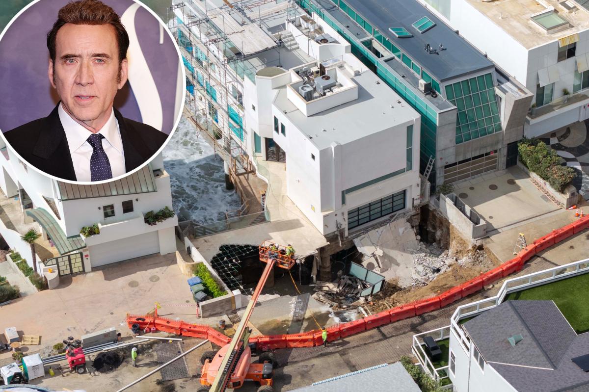Nicolas Cage’s $10.5M Malibu home still on edge of massive sinkhole