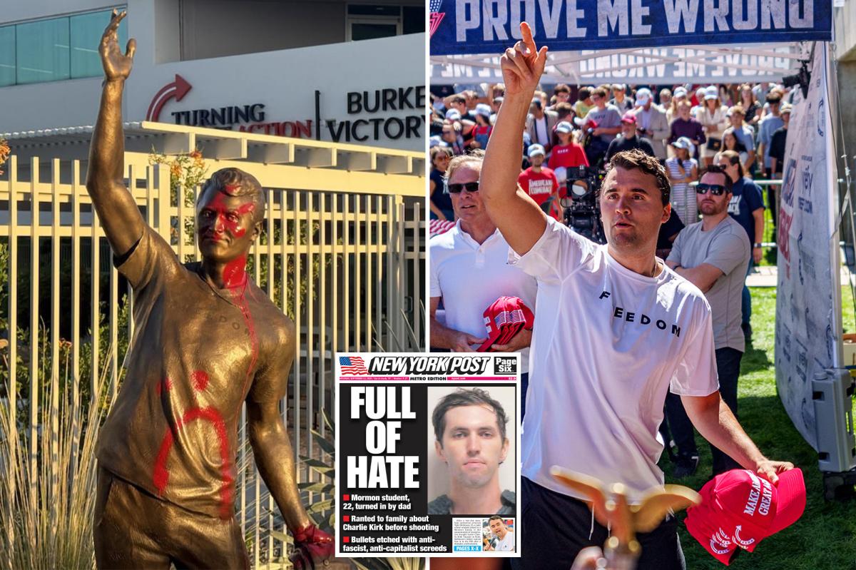 New Charlie Kirk statue vandalized outside TPUSA's Phoenix HQ