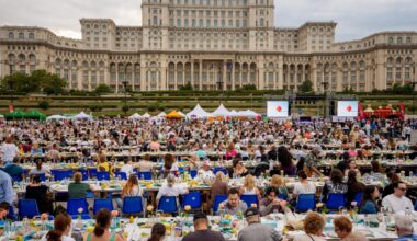 Romania sets Guinness record with miles-long table, raises funds for pediatric psychiatry hospital