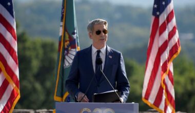 Treasury Secretary Scott Bessent holds a press conference at the 2026 G20 financial meetings in Asheville, North Carolina. In August, Bessent portrayed July's dismal jobs report as part of a positive trend.