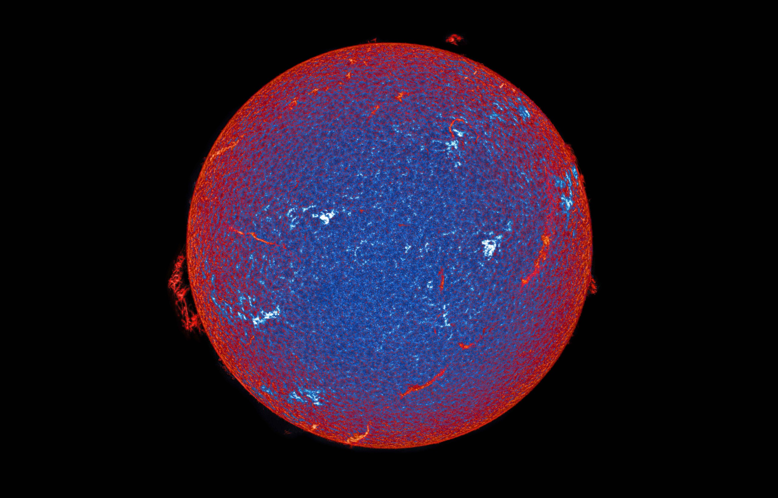 Layers of the Sun&rsquo;s chromosphere [the section of the Sun&rsquo;s atmosphere above its visible surface] captured in UV light.