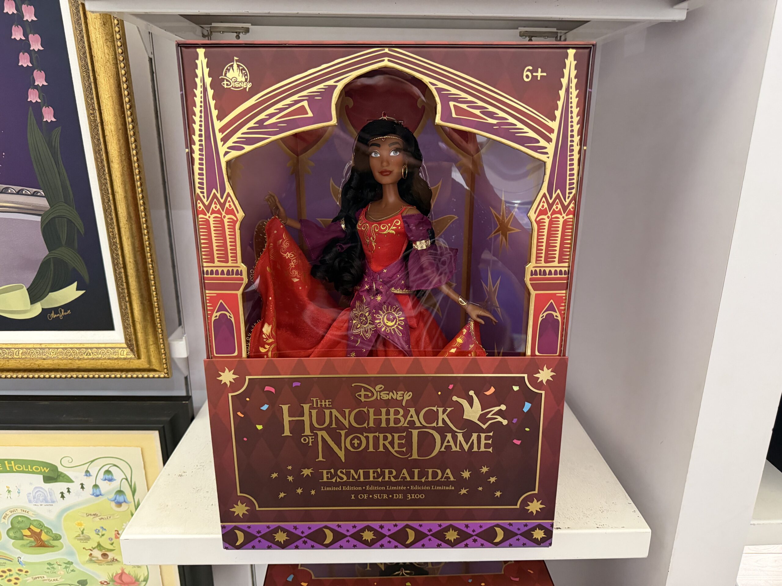 This intricately detailed Esmeralda doll was designed in partnership with Disney artists to commemorate the grand milestone of The Hunchback of Notre Dame as ornately as the classic deserves.