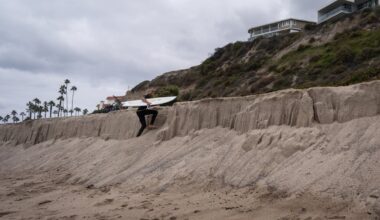 Sea level rise is reshaping a California beach town and threatening a key rail line