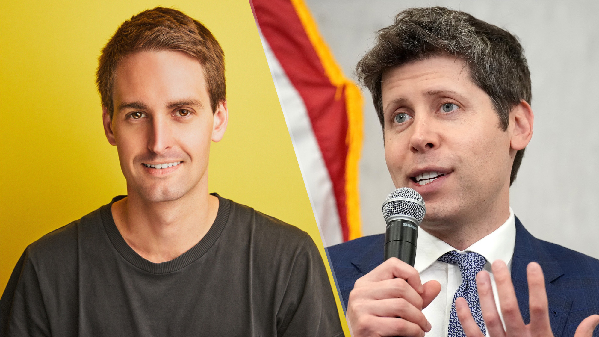 Evan Spiegel of Snap and Sam Altman of OpenAI