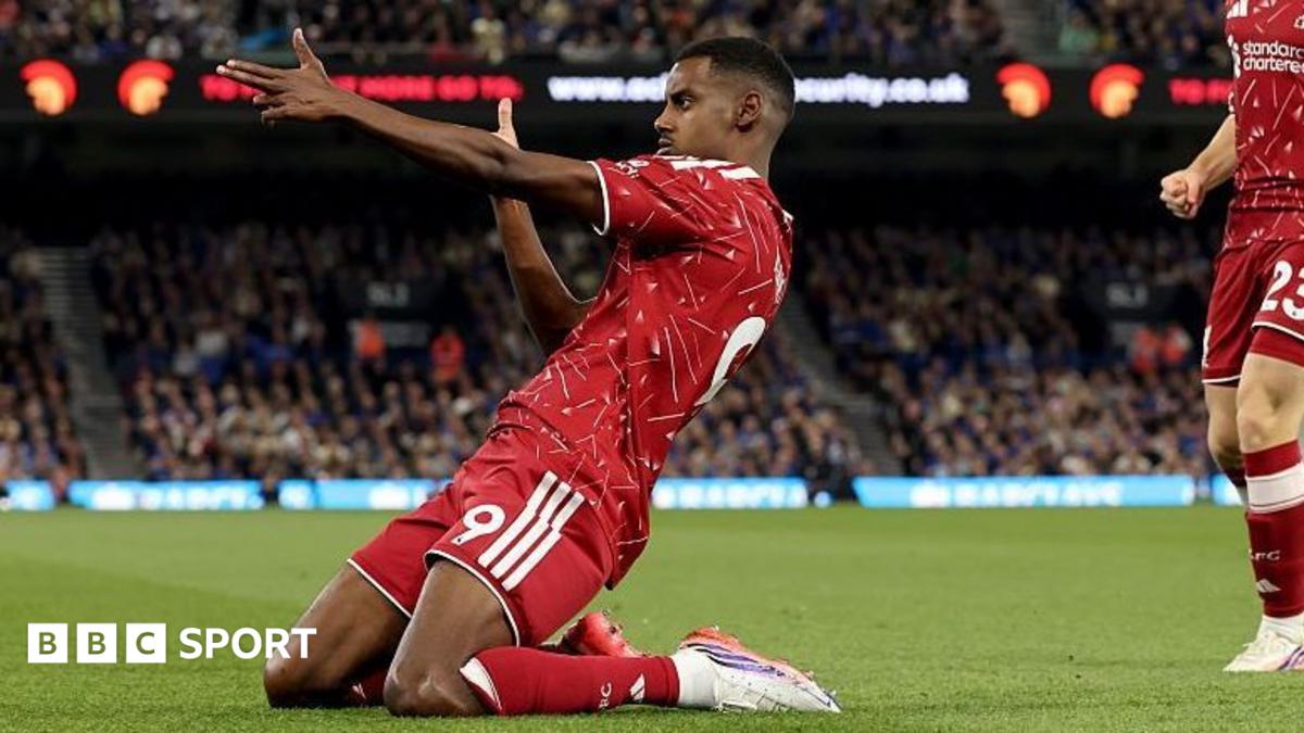 Cody Gakpo and Alexander Isak celebrate after the combined for the Swede to score Liverpool's second goal in their 2-0 win at Ipswich Town.