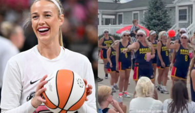 Sophie Cunningham reacts after fans turn her into the star of their own parade