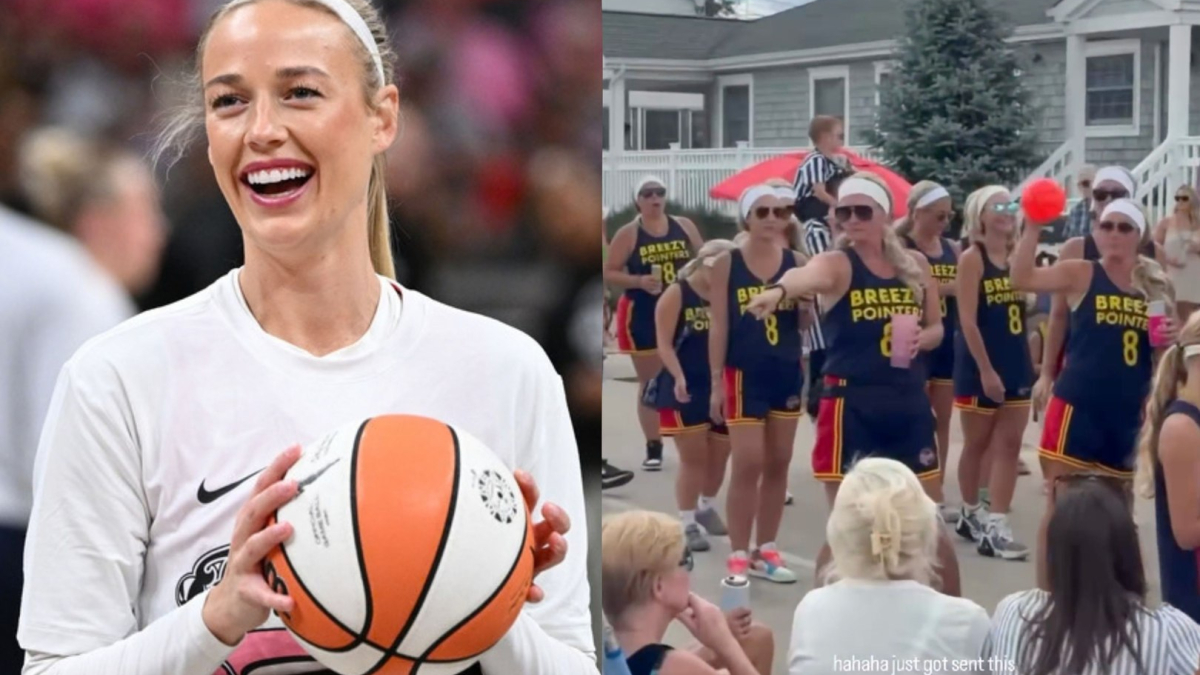Sophie Cunningham reacts after fans turn her into the star of their own parade