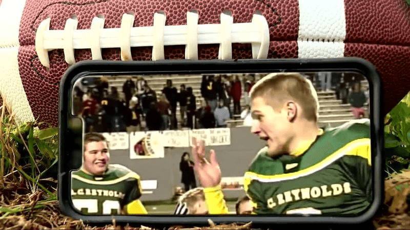 FILE FOOTAGE of Caleb Pressley when he played football for A.C. Reynolds. (Photo: WLOS Staff)