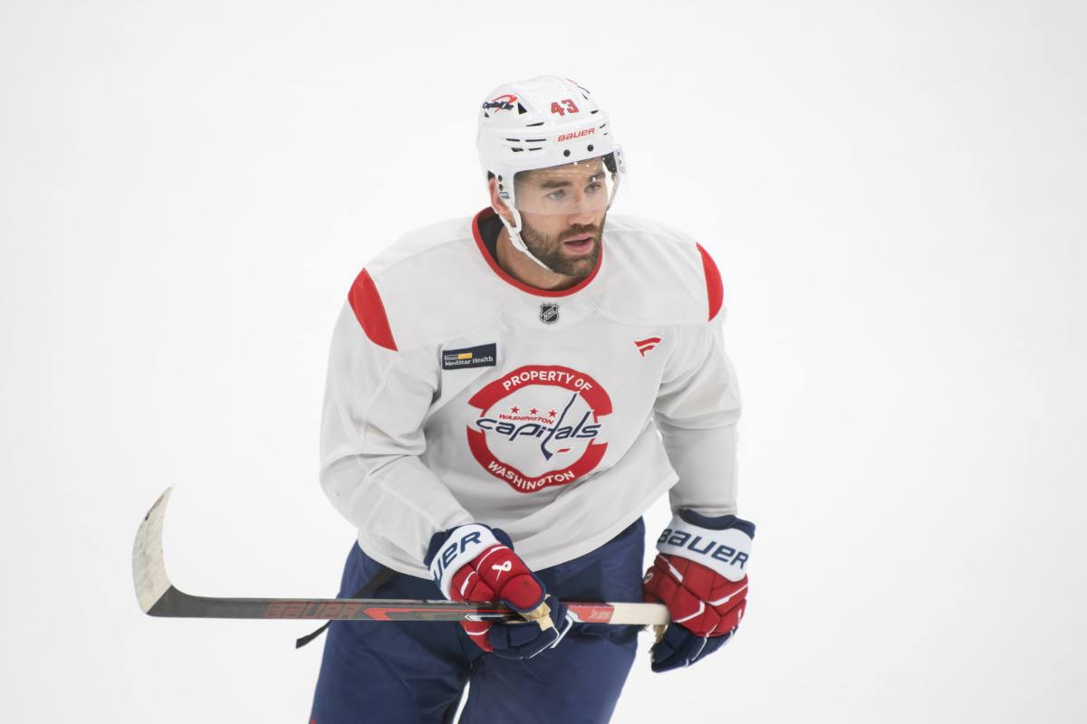 Tom Wilson joins Capitals informal skates after completing duties at NHL Player Media Tour