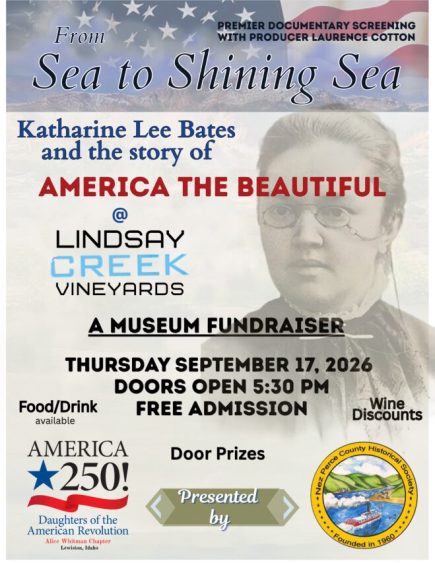 Premier Documentary Screening of “From Sea To Shining Sea, Katharine Lee Bates and the Story of America the Beautiful” United States’ “second national anthem”.