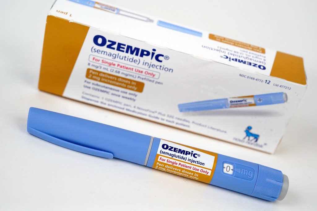 Ozempic injection pen and packaging for the diabetes drug.