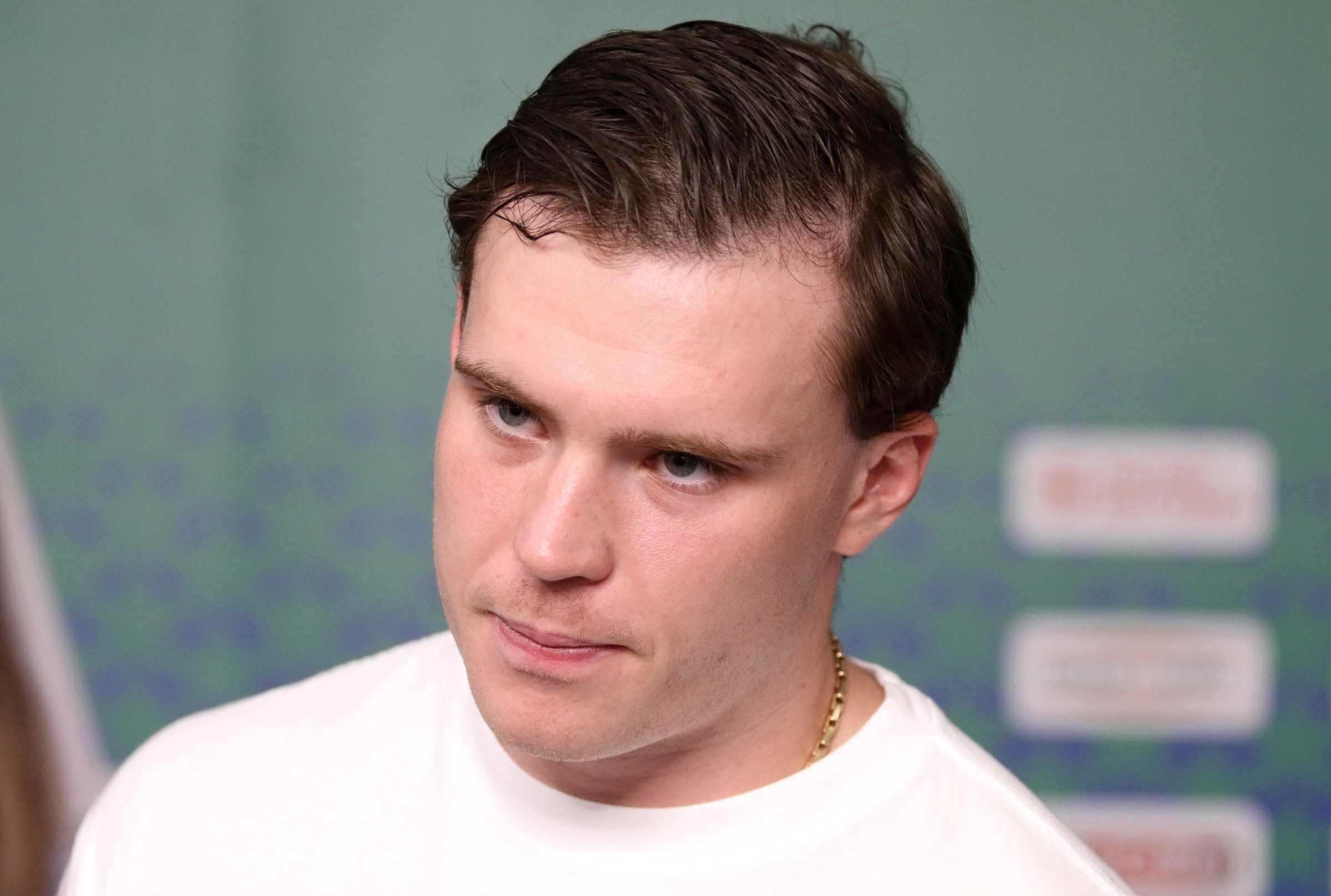 Alexander Nikishin seen during the Press conference before