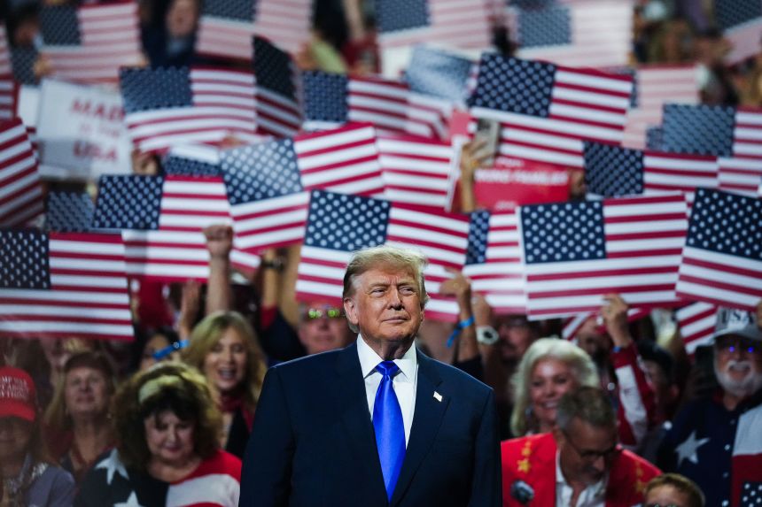 President Donald Trump arrives to speak in Dallas on September 9. For the US debt burden to become more sustainable, GDP would have to grow 6% a year over the course of the rest of Trump’s term.