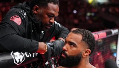 UFC 331 video: Jon Jones left stunned cageside watching protege Gable Steveson knocked out cold