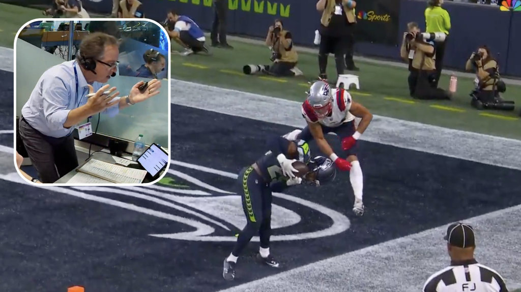 Kevin Harlan has incredible booth reaction to Drake Maye INT