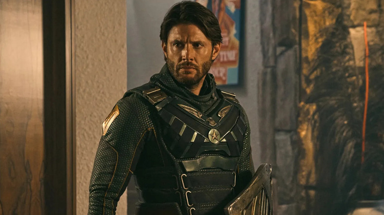 Jensen Ackles as Soldier Boy, scowling in Herogasm in The Boys.