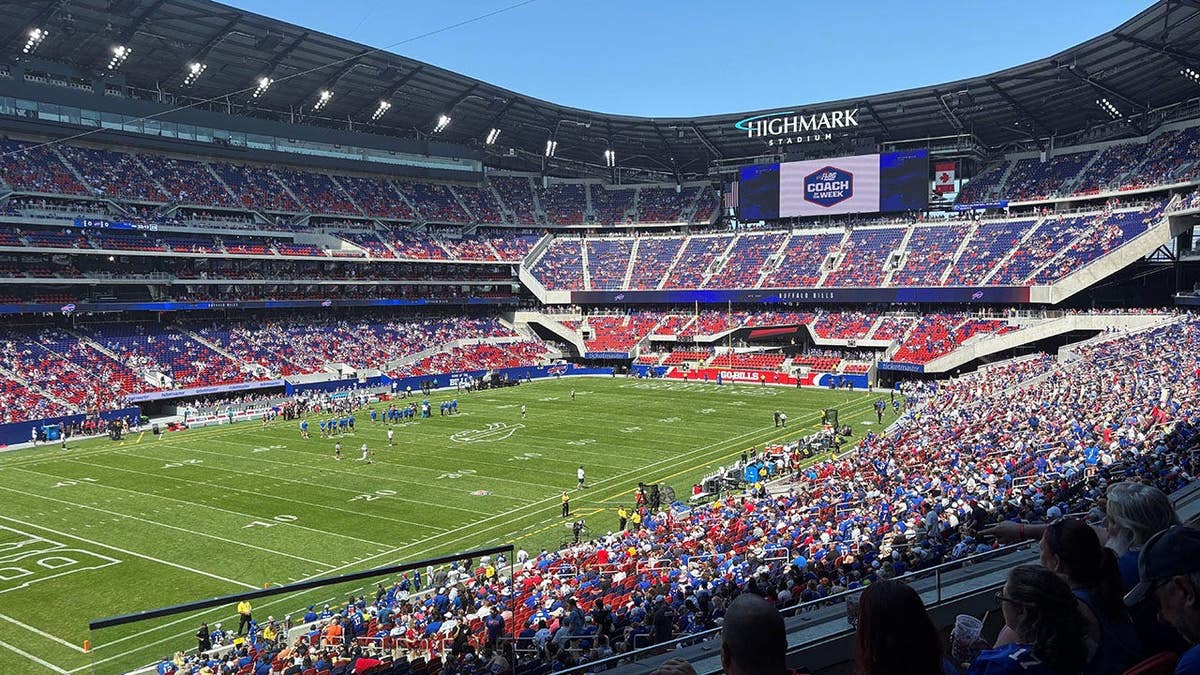 Field view at Highmark Stadium from section C208 before Buffalo Bills vs. Carolina Panthers preseason game.
