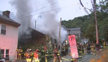 Crews battle smoky house fire in Millvale