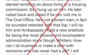 Fabricated Trump post insulting Australia's leader spreads online