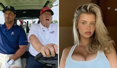 President Trump Spotted With Golfer Bryson DeChambeau and Viral Hockey Goalie Mikayla Demaiter