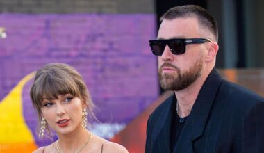 Taylor Swift looks radiant in flowing gold dress for romantic date night with husband Travis Kelce