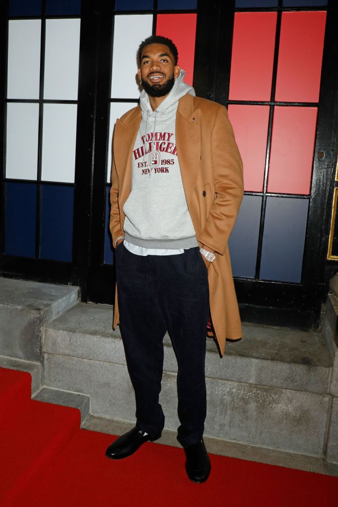 Karl-Anthony Towns at the Tommy Hilfiger show at New York Fashion Week.