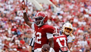 First regular-season AP Top 25 poll features expected shuffling after shaky Week 1 of college football