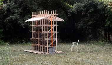 m²ft architects stacks woodland branches into modular biodiversity pavilion in italy