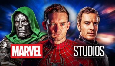 Doctor Doom, Tobey Maguire's Spider-Man and Michael Fassbender as Magneto, Marvel Studios logo.