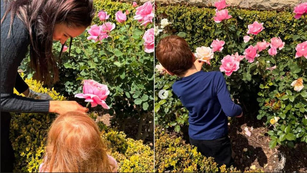 Meghan Markle with kids in backyard 