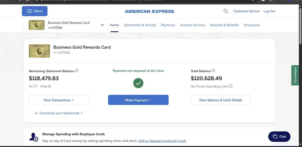 mighty mike credit card statement